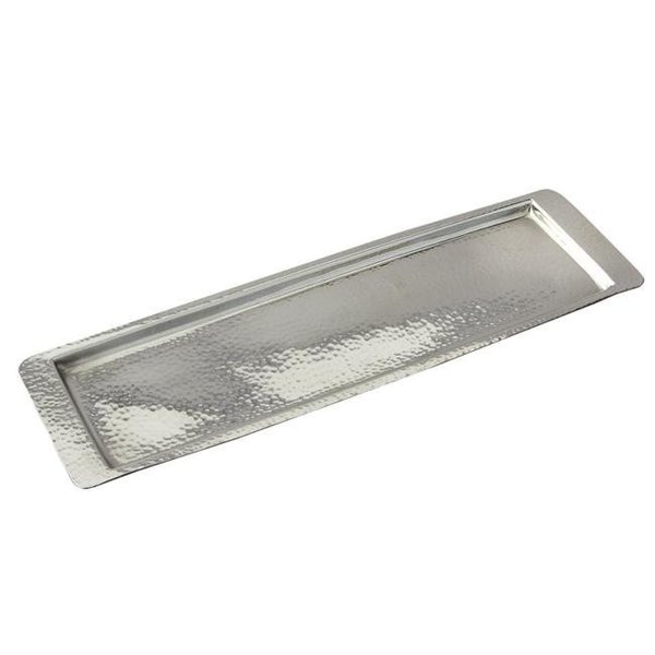 Jiallo Jiallo 72375 17.75 x 5.5 in. Stainless Steel Hammered Rectangular Tray 72375